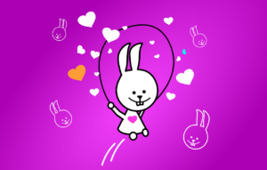 pink/white cartoon bunny